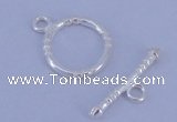 SSC25 5pcs 12mm donut 925 sterling silver toggle clasps