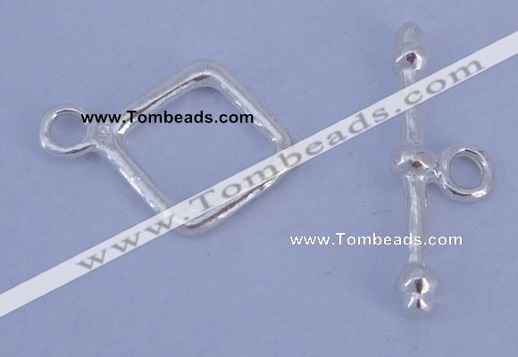 SSC31 5pcs 12*16mm diamond 925 sterling silver toggle clasps